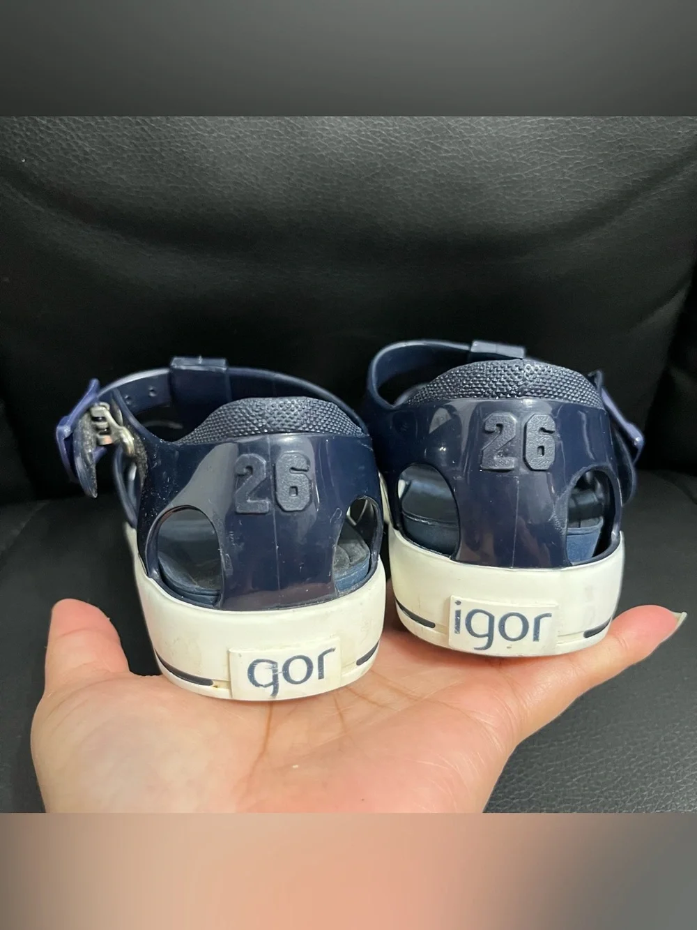 Igor Toddler Jelly Sandals navy blue size 9.5 (26)